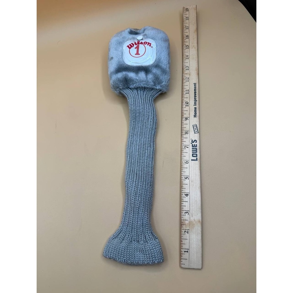 Vintage Wilson #1 Golf Club Head Cover Knit Gray